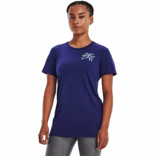 Koszulki sportowe damskie - Damski t-shirt z nadrukiem Under Armour UA JOIN THE CLUB SS - niebieski - UNDER ARMOUR - grafika 1