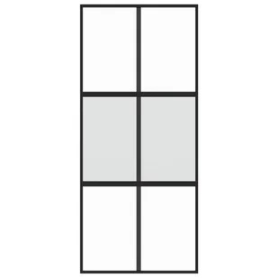 Drzwi przesuwne, czarne, 90x205 cm, szkło hartowane, aluminium 8721012120457 - Drzwi wewnętrzne - miniaturka - grafika 5