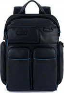 Plecaki - Piquadro Piquadro, Blue Square, Leather, Backpack, Black, CA5573B2V, Unisex, Size L Unisex - miniaturka - grafika 1