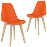 Krzesła - vidaXL Krzesła stołowe, 2 szt., pomarańczowe, plastik - miniaturka - grafika 1