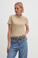 Koszulki i topy damskie - Lacoste polo damski kolor beżowy - miniaturka - grafika 1