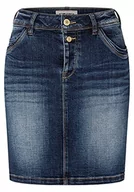 Spódnice - Timezone Spódnica dżinsowa damska, Niebieski zużyte pranie, 27 - miniaturka - grafika 1