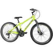 Rowery - Rower młodzieżowy INDIANA Rock Jr 24 cale dla chłopca Limonkowo-szary - miniaturka - grafika 1