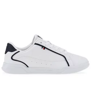 Buty sportowe męskie - Buty Tommy Hilfiger Lo Cup Leather FM0FM04429-YBS - białe - grafika 1