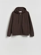 Dresy męskie - Reserved - Rozpinana bluza z kapturem - brązowy - miniaturka - grafika 1