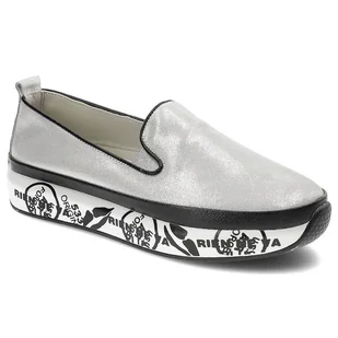 Srebrne Półbuty S.Barski Wygodne Buty Na Platformie - Półbuty damskie - miniaturka - grafika 1