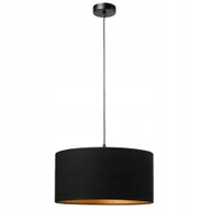 Lampy sufitowe - Lampa wisząca Pojedyncza Loft maxi Abażur czarny złoty - miniaturka - grafika 1