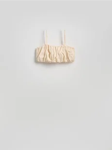 Reserved - Krótki top na ramiączkach - złamana biel - Koszulki i topy damskie - miniaturka - grafika 1