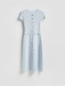 Sukienki - Reserved - Dzianinowa sukienka maxi - jasnoniebieski - miniaturka - grafika 1