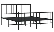 Łóżka - Czarne metalowe łóżko małżeńskie 160x200cm - Privex - miniaturka - grafika 1