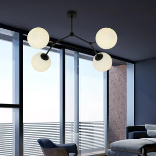 Emibig SPACE 4 BLACK/OPAL 1133/4 lampa sufitowa czarna szkolne klosze 1133/4 - Lampy sufitowe - miniaturka - grafika 4