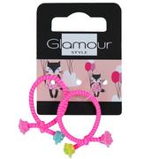 Ozdoby do włosów - Glamour Kids gumki do włosów Różowy Neon 2szt. - miniaturka - grafika 1