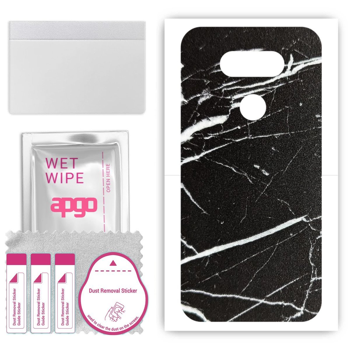 Folia naklejka skórka strukturalna na TYŁ do LG G5 SE - Marmur Ciemny - apgo SKINS