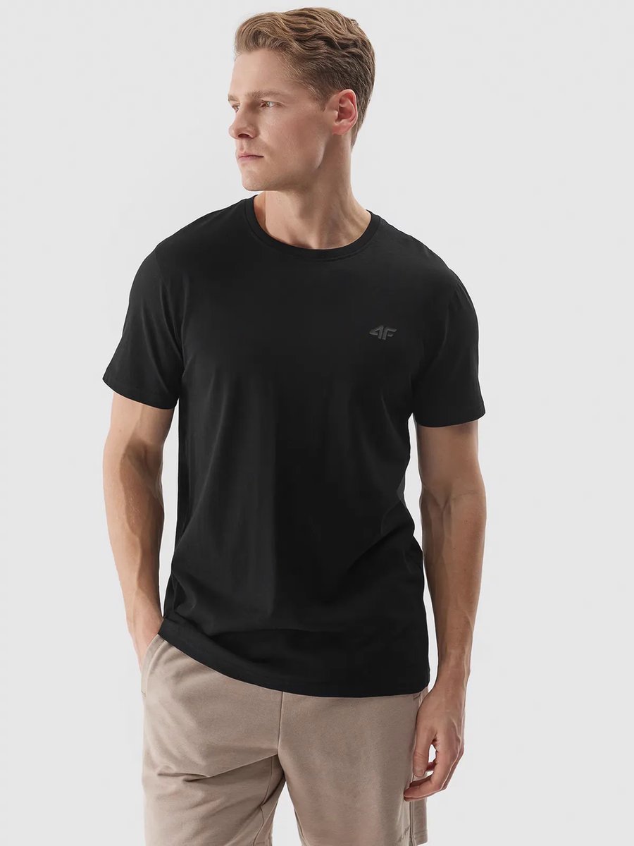 T-shirt męski 100% bawełna 4F 4FWMM00TTSHM2256-20S Czarny