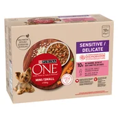 Mokra karma dla psów - PURINA ONE Mini Sensitive-Delicate, z łososiem - 10 x 85 g - miniaturka - grafika 1