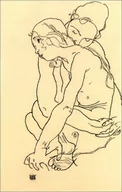 Plakaty - Woman and Girl Embracing, Egon Schiele - plakat Wymiar do wyboru: 20x30 cm - miniaturka - grafika 1