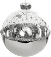 Bombki - Zestaw 4 bombek szklanych srebrne 10 cm elegancka dekoracja - miniaturka - grafika 1