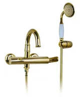 Baterie wannowe i prysznicowe - Bateria wannowa retro PELONE złota - złoty - miniaturka - grafika 1