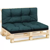 Poduszki ogrodowe - Poduszki na palety na zewnątrz - SET: 40x120 cm + 80x120 cm - siedzisko na europalety nadające się do prania zielony - miniaturka - grafika 1