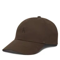 Czapki męskie - Czapka z daszkiem Calvin Klein Monogram Embroidery Baseball Cap LV04G5002G Brązowy - miniaturka - grafika 1