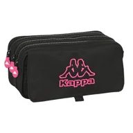 Piórniki - Piórnik Potrójny Kappa Black and pink Czarny (21,5 x 10 x 8 cm) - miniaturka - grafika 1