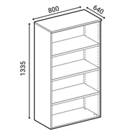 Szafy biurowe - Szafa biurowa z drzwiami PRIMO GRAY, 3 półki, 1335 x 800 x 640 mm, szary - miniaturka - grafika 1