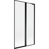 Parawany nawannowe - Mexen Mist L parawan nawannowy 2-skrzydłowy prawy 100 x 150 cm, czarna ramka, czarny - 8A9L-100-011-70-70-P - miniaturka - grafika 1