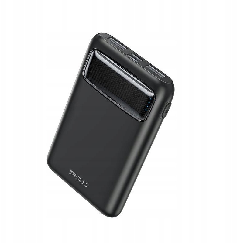 Yesido Powerbank YP33 5 000 mAh LED, 2xUSB + USB-C + MicroUSB, BLACK / CZARNY