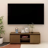 Szafki RTV - Lumarko Szafka pod TV, miodowy brąz, 110x30x40 cm, drewno sosnowe - miniaturka - grafika 1