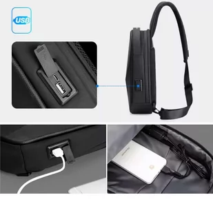 Plecak Nerka saszetka Fenruien wodoodporny na tablet 7.9 cal na jedno ramię Crossbody wielofunkcyjny Czarny - Torby fotograficzne i futerały - miniaturka - grafika 3