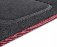 Dywaniki samochodowe - Dywaniki welurowe Standard do Citroen C1 II 2014-2021 - Czarno-czerwona lamówka materiałowa - miniaturka - grafika 1