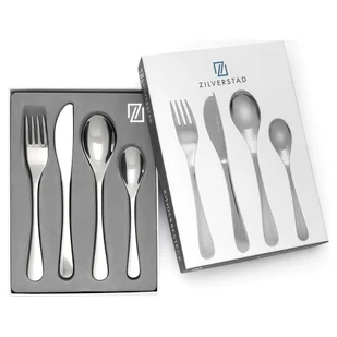 Sztućce dla dzieci z grawerem zestaw czteroczęściowy gładki | Rozmiar: 170x180x170x135mm | SKU: ZV6836070 - Sztućce dla dzieci - miniaturka - grafika 1