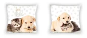 Pościel dla dzieci - Faro Poszewka 40x40 bawełniana dwustronna na jasiek Pies i KOt labrador 014_20211028140643 - miniaturka - grafika 1