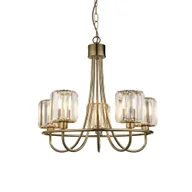 Lampy sufitowe - Szklana lampa wisząca Berenice 107802 mosiądz przezroczysty - miniaturka - grafika 1
