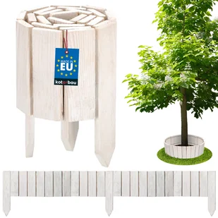 OBRZEŻE PALISADA OGRODOWA PŁOTEK DREWNIANY TRAWNIKOWY WBIJANY BIAŁY 15X110 - Ogrodzenia - miniaturka - grafika 1