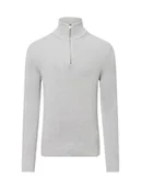 Swetry męskie - Jack & Jones Męski sweter z dzianiny Mężczyźni szary jednolity, L - miniaturka - grafika 1