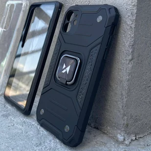 Wozinsky Ring Armor etui iPhone 14 pancerny pokrowiec uchwyt magnetyczny ring srebrne - Etui i futerały do telefonów - miniaturka - grafika 9