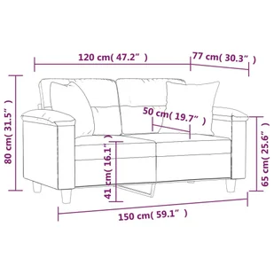 2-osobowa sofa z poduszkami, jasnoszara, 120 cm, mikrofibra Lumarko! - Sofy i kanapy - miniaturka - grafika 9