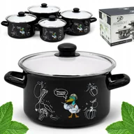 Zestawy garnków i patelni - Komplet ZESTAW GARNKÓW emaliowanych 8EL kpl tradycyjne GARNEK EMALIA Garnki - miniaturka - grafika 1