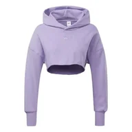 Bluzy damskie - Bluza Sportowa Krótka Damska Fioletowa Reebok Cardi Crop M - miniaturka - grafika 1