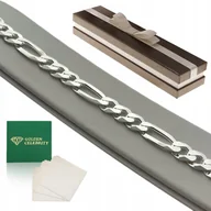 Bransolety męskie - Gruba Męska Bransoletka Figaro 22Cm/9Mm Srebro Próba 925 Szeroka Na Prezent - miniaturka - grafika 1