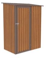 Altany ogrodowe - Domek narzędziowy KENT 143x89cm Oak/Brown, metalowy, z drzwiami na zawiasy, wentylowany, kompaktowy schowek na sprzęt ogrodowy i narzędzia Hardmaister - miniaturka - grafika 1