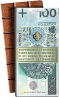 Batoniki - Czekolada 100 ZŁ na prezent słodki upominek CZEKOLADA ZAMIAST KASY - miniaturka - grafika 1