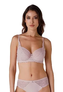 LOVABLE Kobiety Paski Koronki Biustonosz, Różowy Bridal, 36 / E - Biustonosze - miniaturka - grafika 1