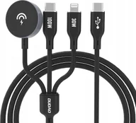 Kable USB - Dudao Kabel z ładowarką do Apple Watch Dudao A12Max+ PD 100W 3w1: USB-C Lightning 1,2m - czarny - miniaturka - grafika 1