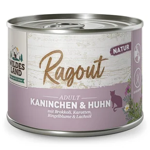 Wildes Land Cat Ragout Kaninchen Huhn - królik z kurczakiem 180 g - karma dla zwierząt - Mokra karma dla kotów - miniaturka - grafika 1
