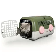 Torby podróżne - UNITED PETS A.U.T.O. - Designerski twardy transporter dla psów i kotów, wyprodukowano we Włoszech, zielono-szary, w zestawie mata higieniczna, 51 x 37 x 33 cm, torba podróżna - miniaturka - grafika 1