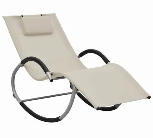 Elior Kremowy leżak ogrodowy z poduszką T8-S92 - Leżaki ogrodowe Elior Kremowy leżak ogrodowy z poduszką T8-S92 - Leżaki ogrodowe - miniaturka - grafika 1
