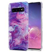 Etui i futerały do telefonów - Pokrowiec Etui Do Samsung Galaxy S10 4G w Fioletowo Różowy Marmur No. 19 Obudowa Case Cover Silikon Plecki Cadorabo - miniaturka - grafika 1