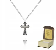 Biżuteria dla dzieci - Srebrny łańcuszek + KRZYŻYK PRAWOSŁAWNY 50cm P3K27 - miniaturka - grafika 1